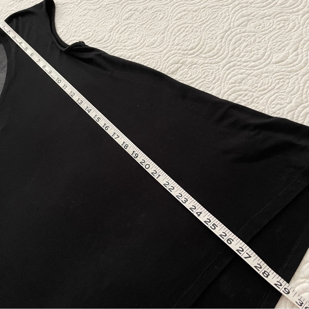 Cable and Gauge V-Neck Short Cap Sleeve Asymmetrical Black Tee Size Large - Picture 12 of 16